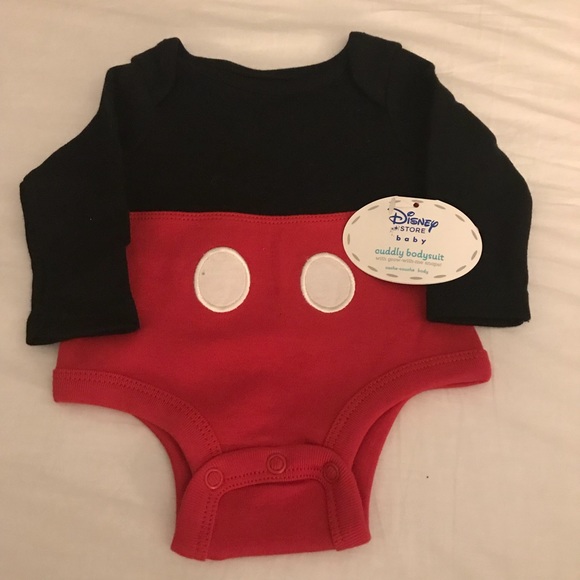 DISNEY Really Cute MICKEY MOUSE Striped Fleecy Romper Suit NWT